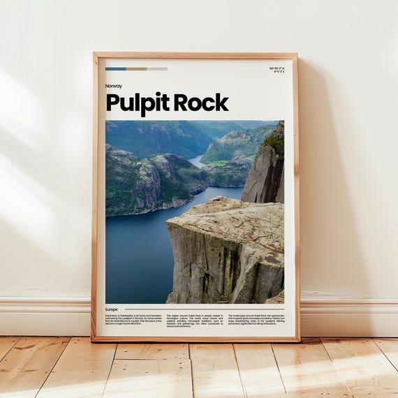 Pulpit Rock Travel Poster, Norway Gift
