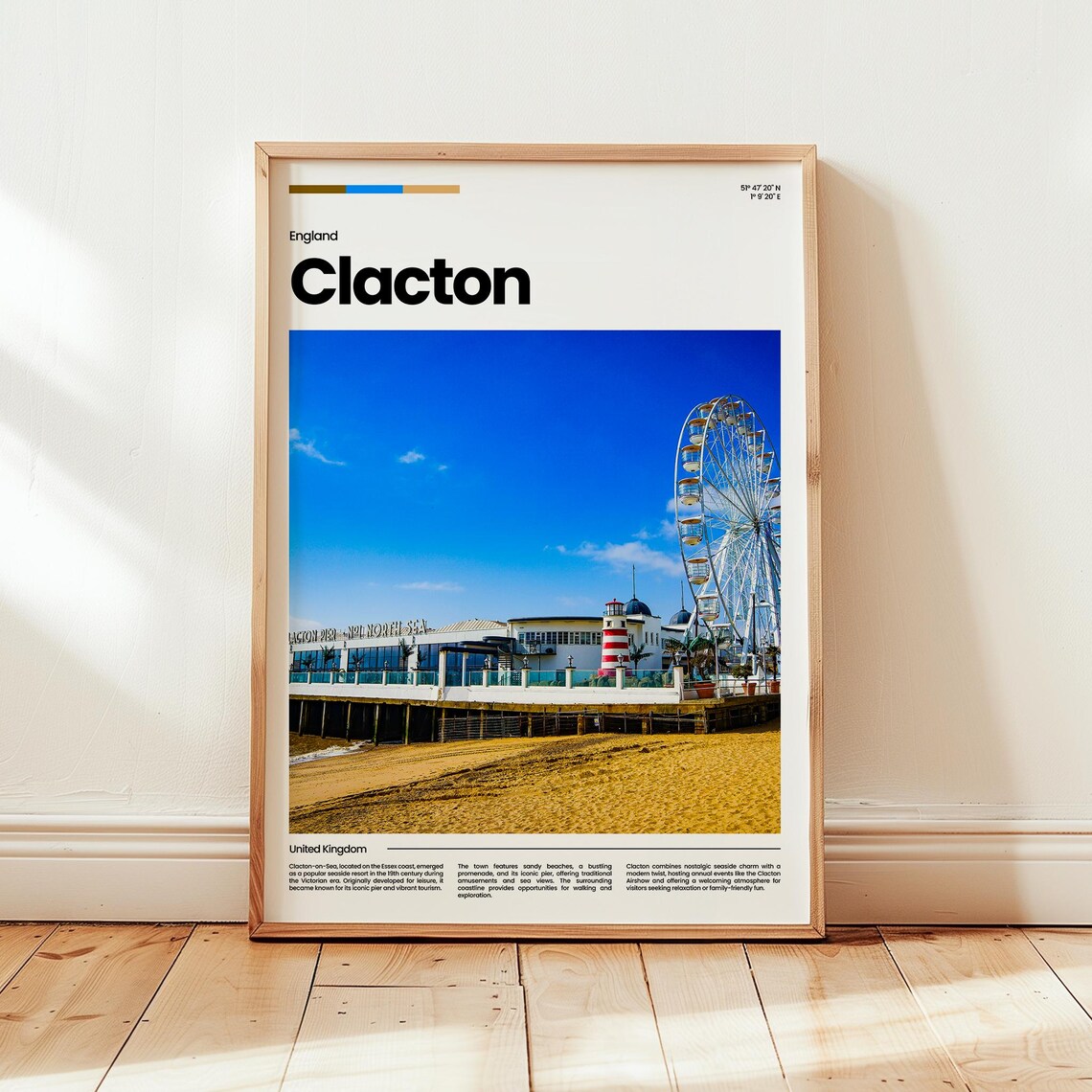 Clacton Poster Print Photo Wall Art England Travel Gift