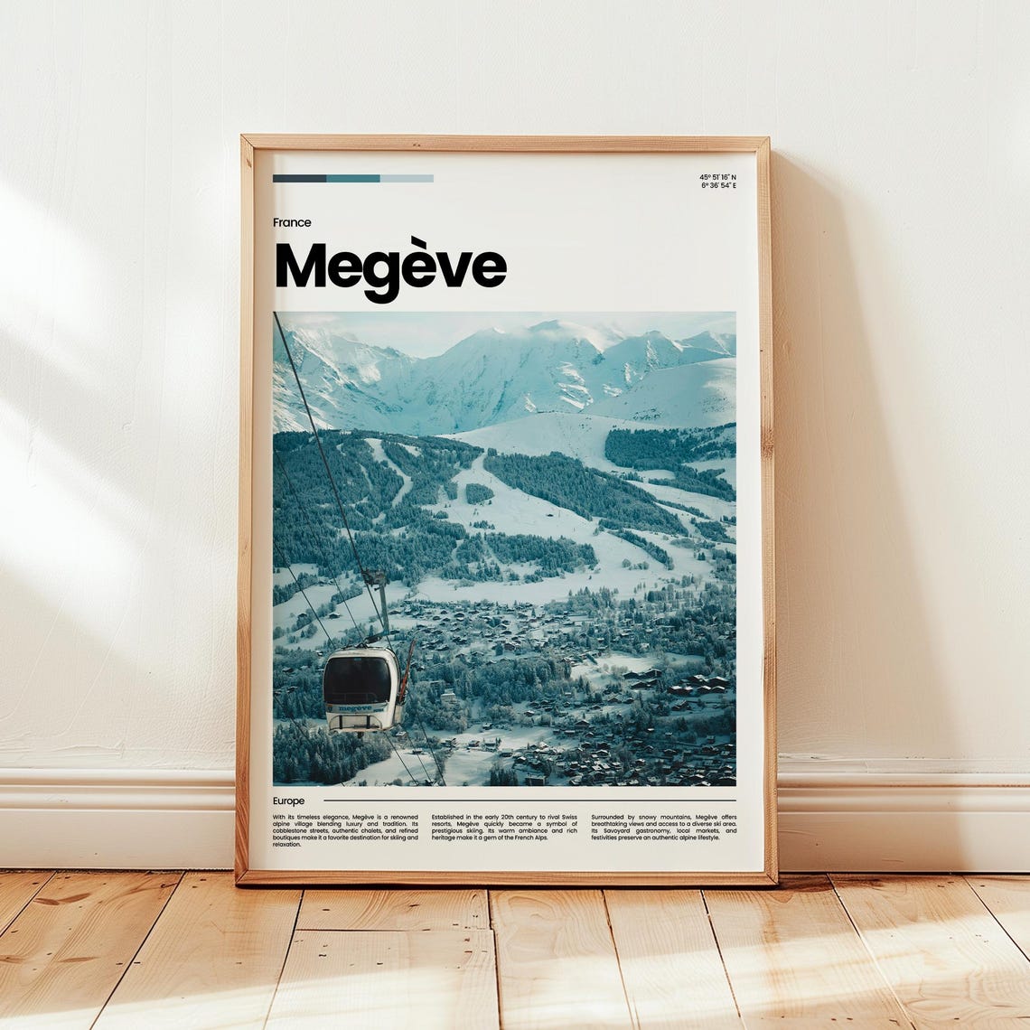Megve Poster Print Photo Wall Art France Travel Gift