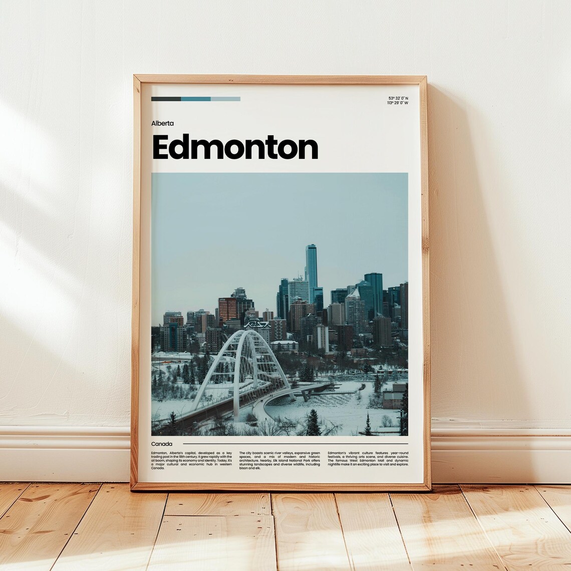 Edmonton Poster Print Photo Wall Art Canada Travel Gift