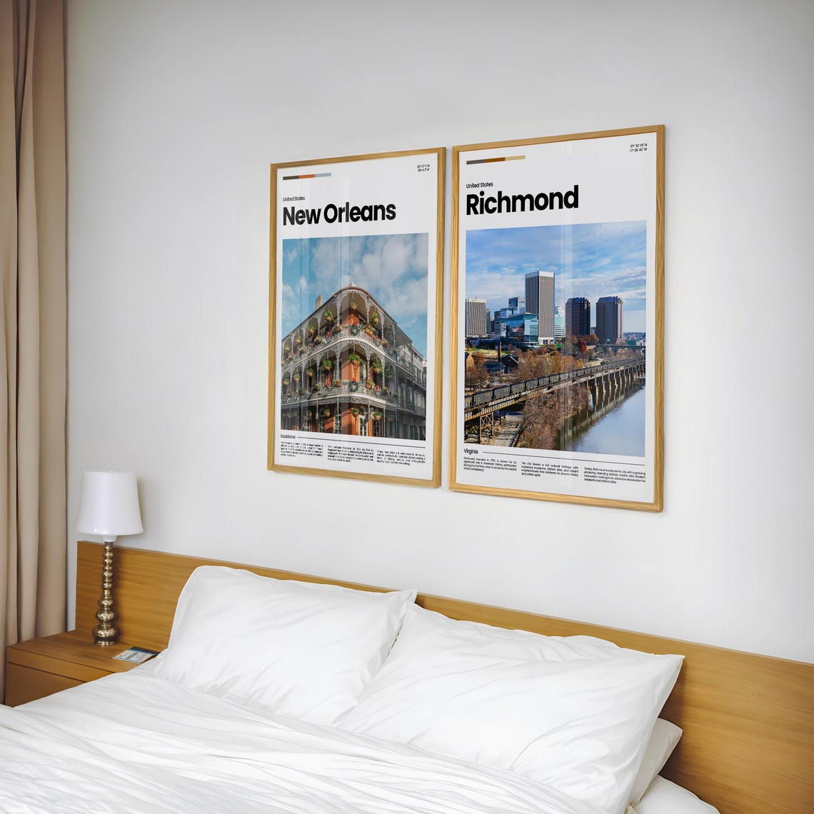 Richmond Virginia Skyline River Bridge Railroad City View Poster - Image 2