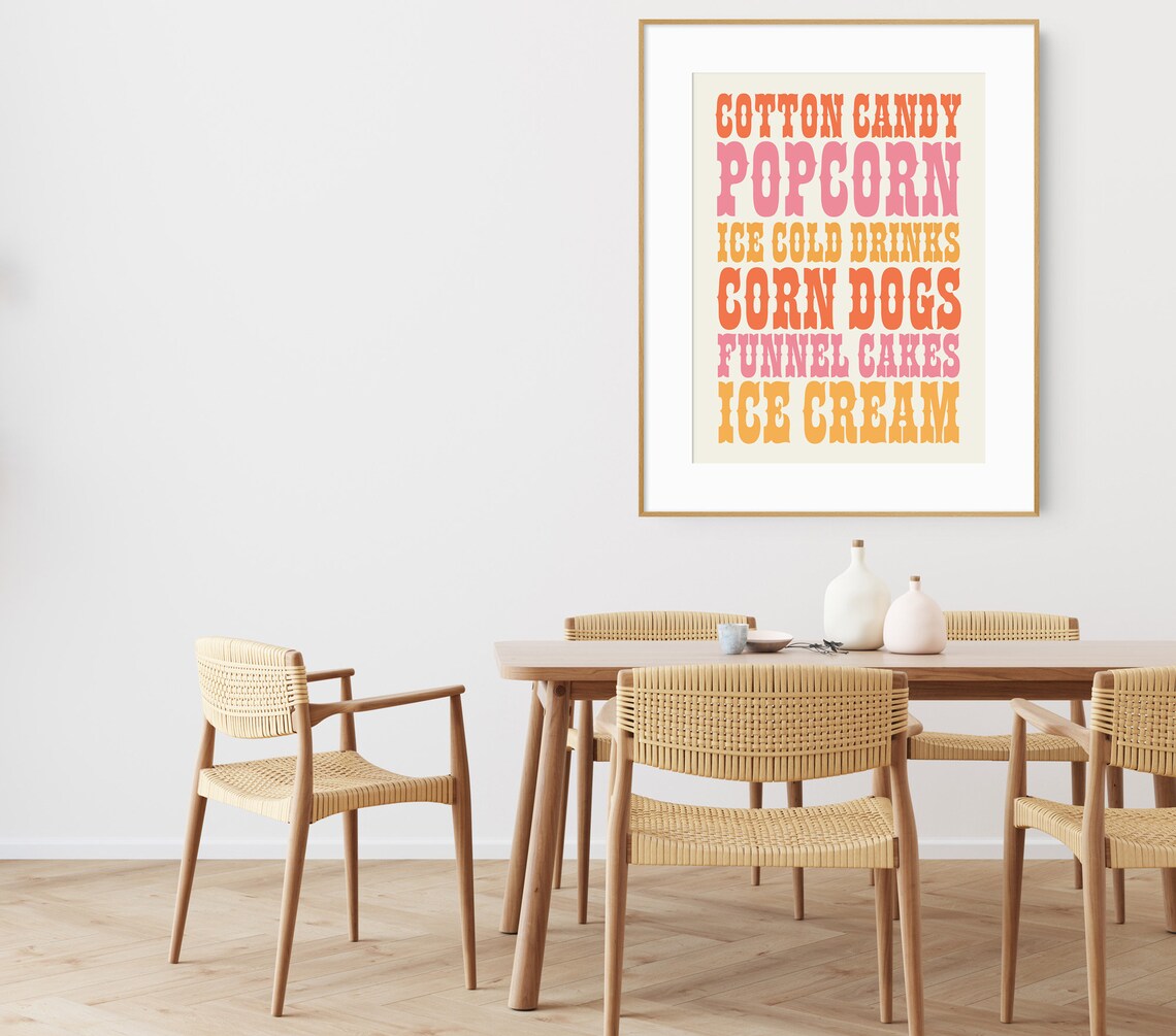 Western Kitchen Wall Art State Fair Food Typography Print Cowgirl Aesthetic Decor - Image 2