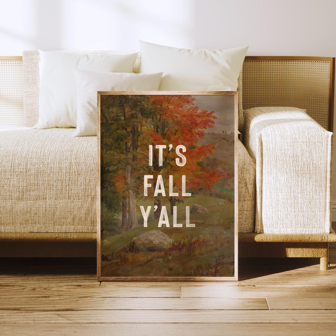 It's Fall Y'All Autumn Forest Landscape Painting Cozy Fall Poster - Image 2