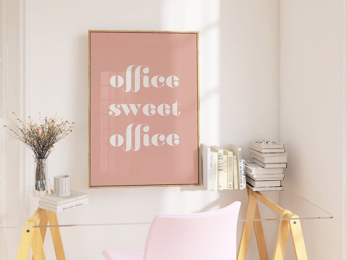 Blush Pink Typography Quote Art Print, Office Decor - Image 3