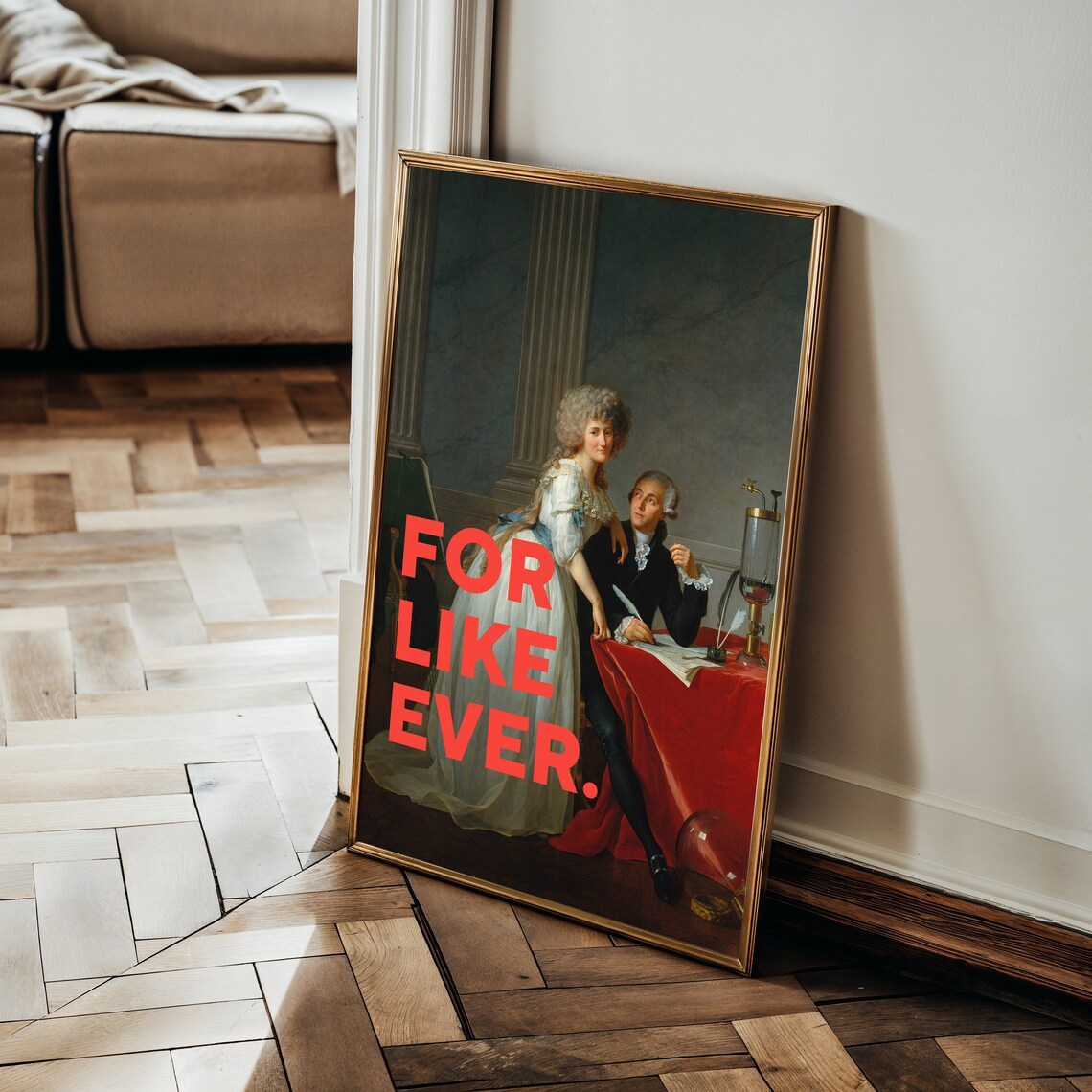 For Like Ever Love Quote Art Print, Modern Bedroom - Image 2