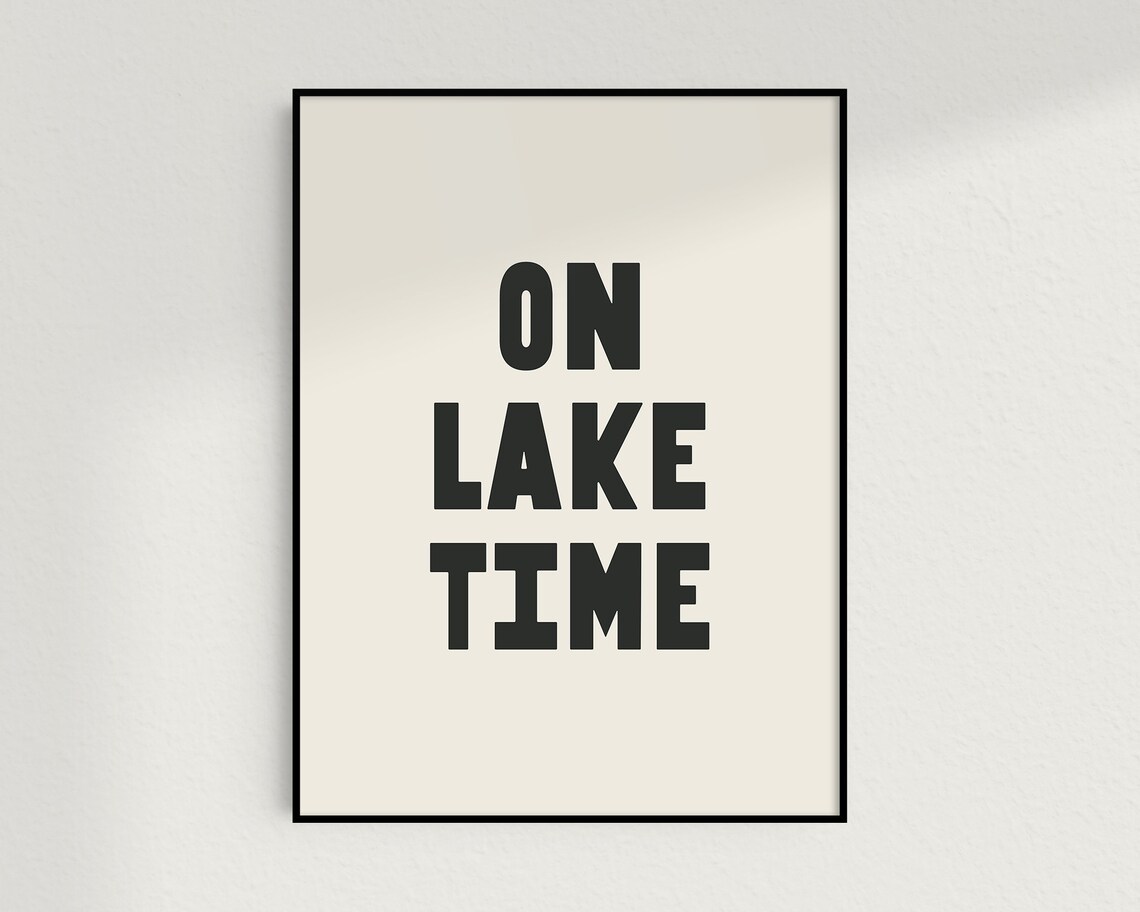 On Lake Time, Minimalist Lake House Art Print - Image 3