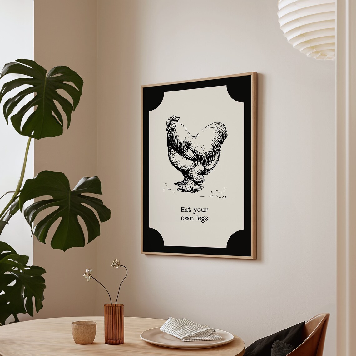 Funny Kitchen Decor Eat Your Own Legs Country Farmhouse Kitchen Wall Art A84 - Image 3