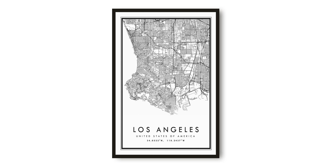 Los Angeles Minimalist City Map Art Print