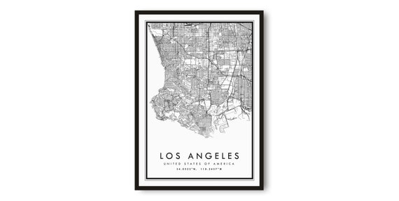 Los Angeles Minimalist City Map Art Print
