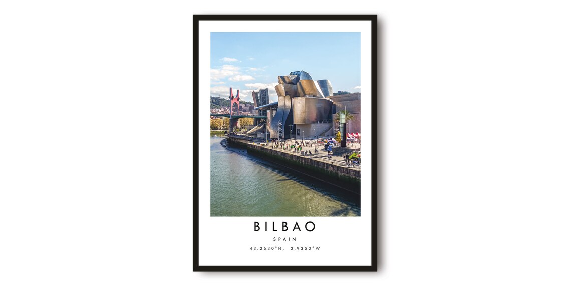 Bilbao Spain Guggenheim Museum Photo Minimalist Travel Poster