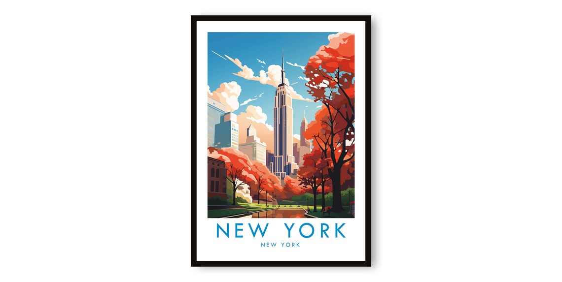 New York City Travel Poster, Fine Art Print