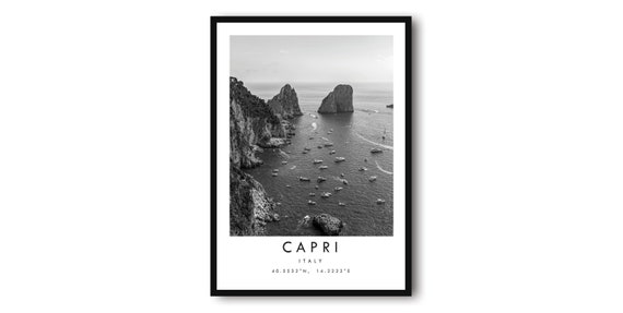 Capri Italy Minimalist Travel Poster Print