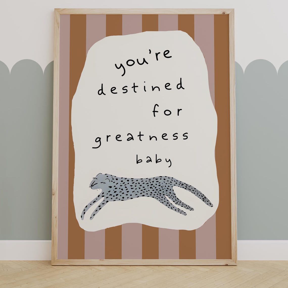 Youre Destined For Greatness Baby Motivational Jungle Animal Wall Art For Kids Room