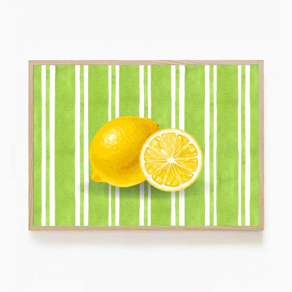 Lemon Art Print Modern Kitchen Decor
