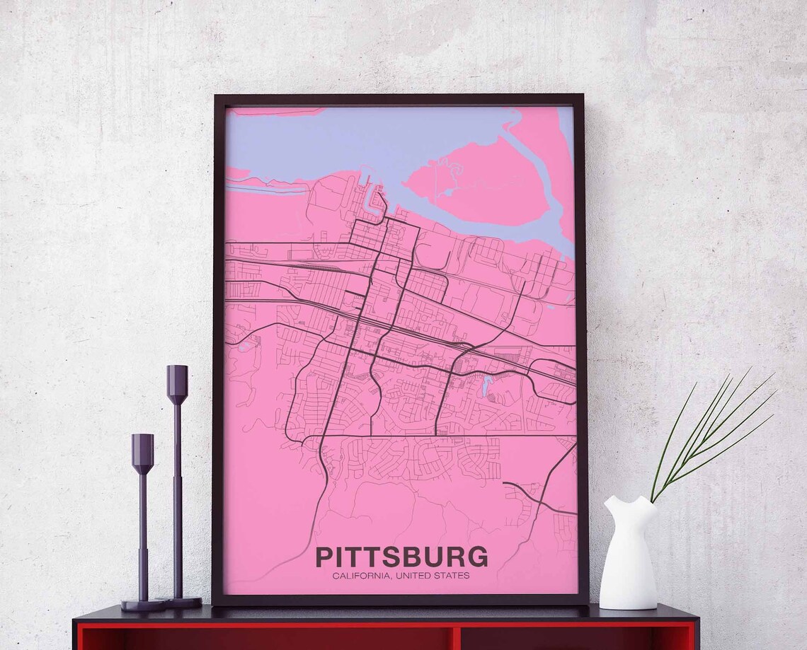 Pittsburg CA USA Poster, Modern Home Decor