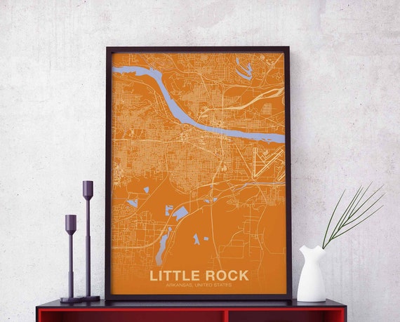 Little Rock Arkansas Ar Usa Poster Color Hometown City Print Modern Home Decor Office Decoration Wall Art Dorm Bedroom Gift