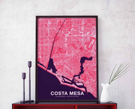 Costa Mesa Ca Usa Poster Color Hometown City Print Modern Home Decor Office Decoration Wall Art Dorm Bedroom Gift