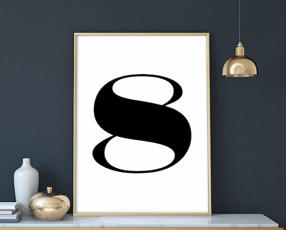 Number 8 Bold Black Serif Typography Modern Minimalist Art Poster