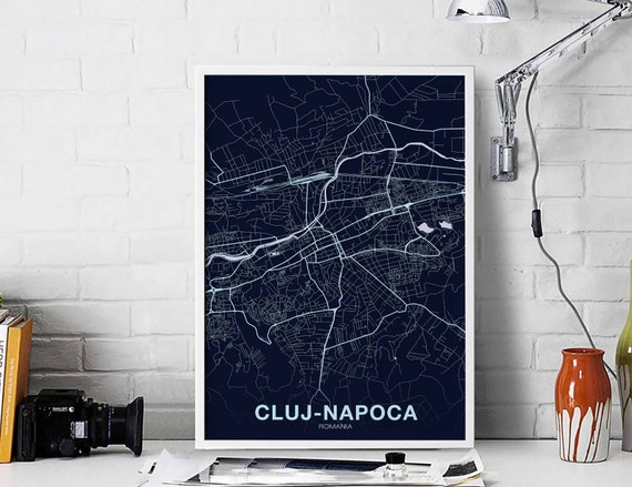 Clujnapoca Romania Poster Color Hometown City Print Modern Home Decor Office Decoration Wall Art Dorm Bedroom Gift