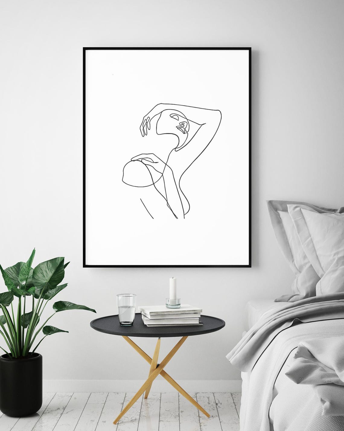 Minimalist Woman Line Art Elegant Female Silhouette Drawing Modern Feminine Wall Decor - Image 5