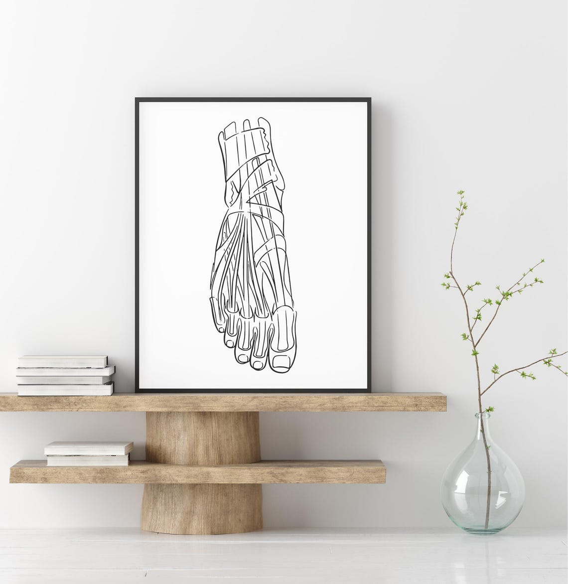 Foot Anatomy Line Art Medical Illustration Bone Muscle Poster - Image 2