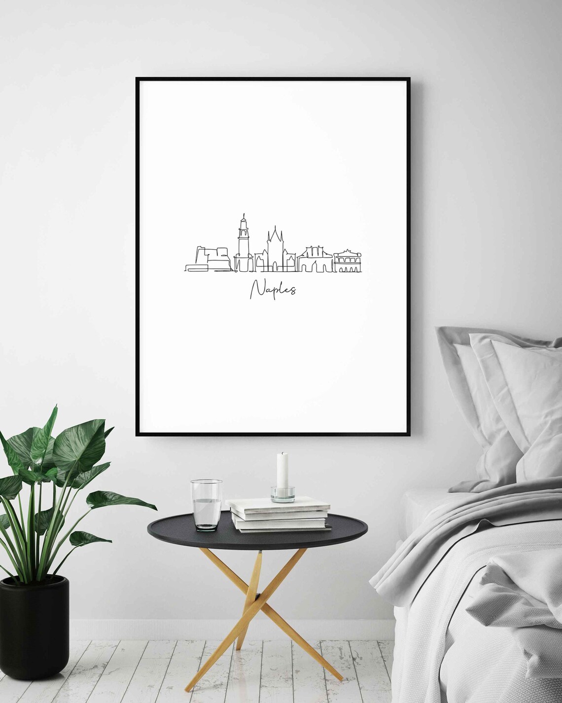 Naples Historic Skyline Line Art Minimalist Italy Travel Poster - Image 2