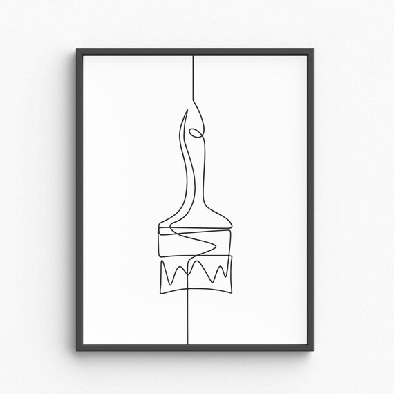 Painting Line Art Print Paint Drawing Minimalist Wall Bedroom