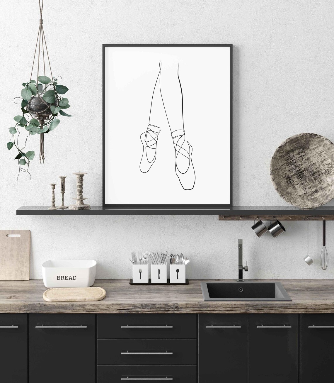 Minimalist Ballerina Line Art, Ballet Dancer Art Print - Image 6