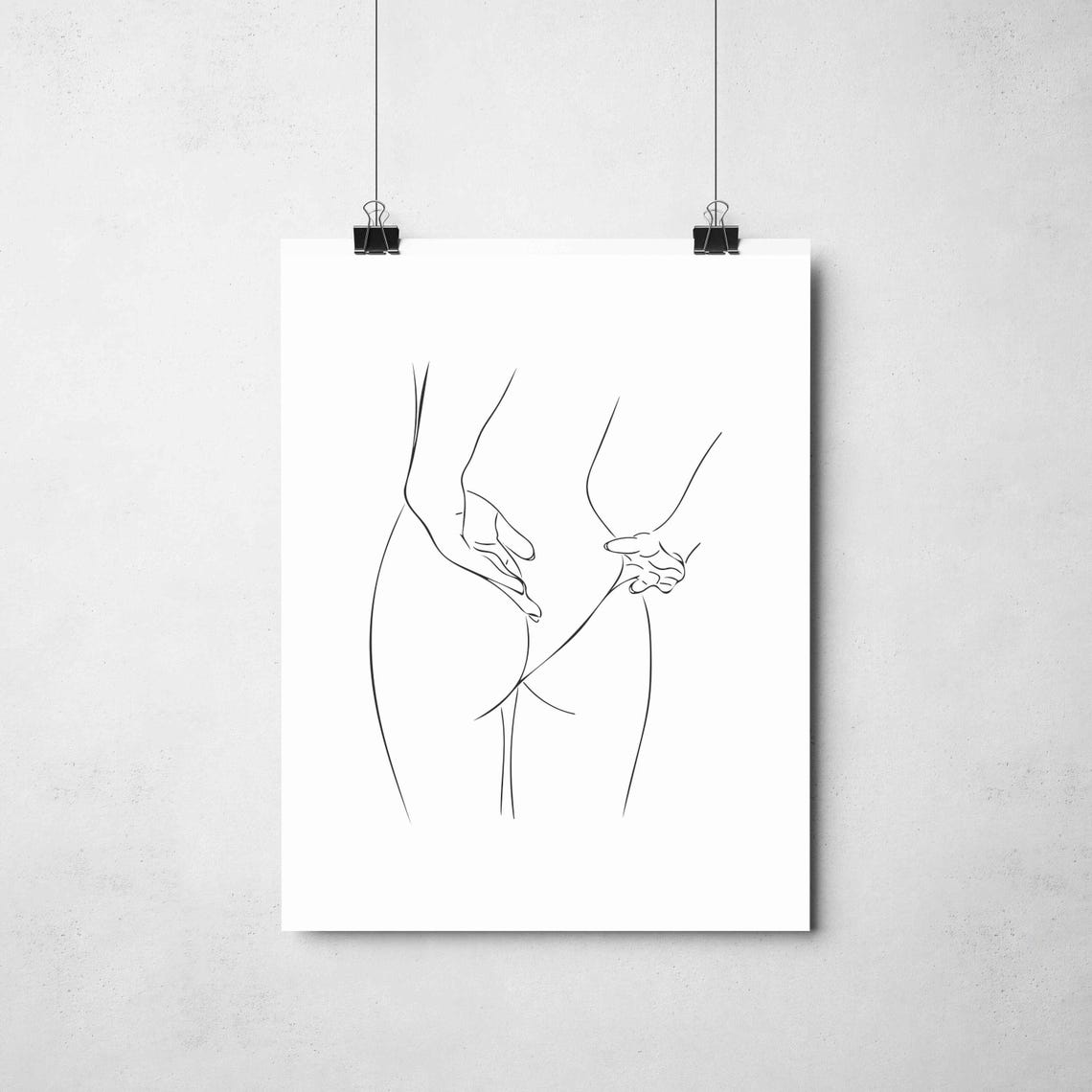 Woman Hips Back View One Line Figure Drawing Minimalist Art Poster - Image 2