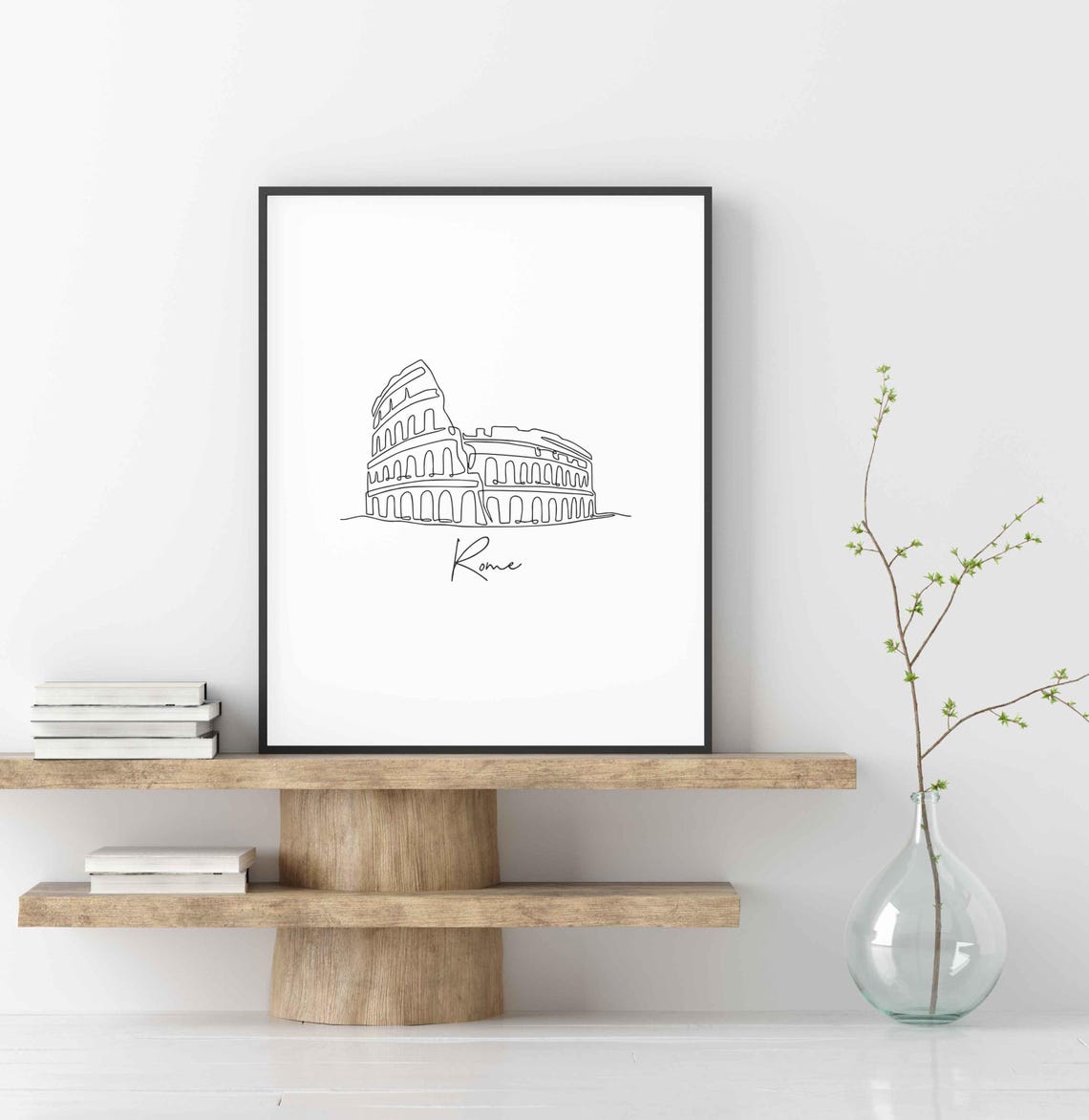 Rome Colosseum One Line Drawing Minimalist Travel Art Poster - Image 3