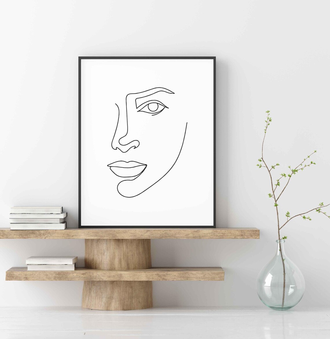 Abstract Woman Face Eye Lips Continuous Line Art Portrait Poster - Image 4