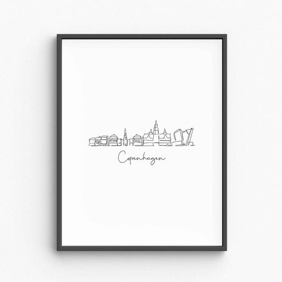 Copenhagen Line Art Minimalist Travel Poster