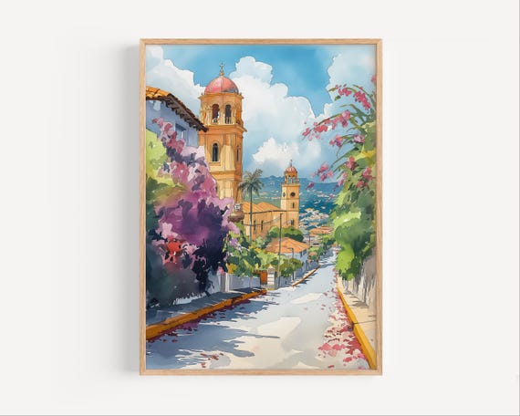 Managua Nicaragua Colorful Watercolor Painting Central America Travel Wall Art Poster Or Canvas Print Capital City Decor Gift