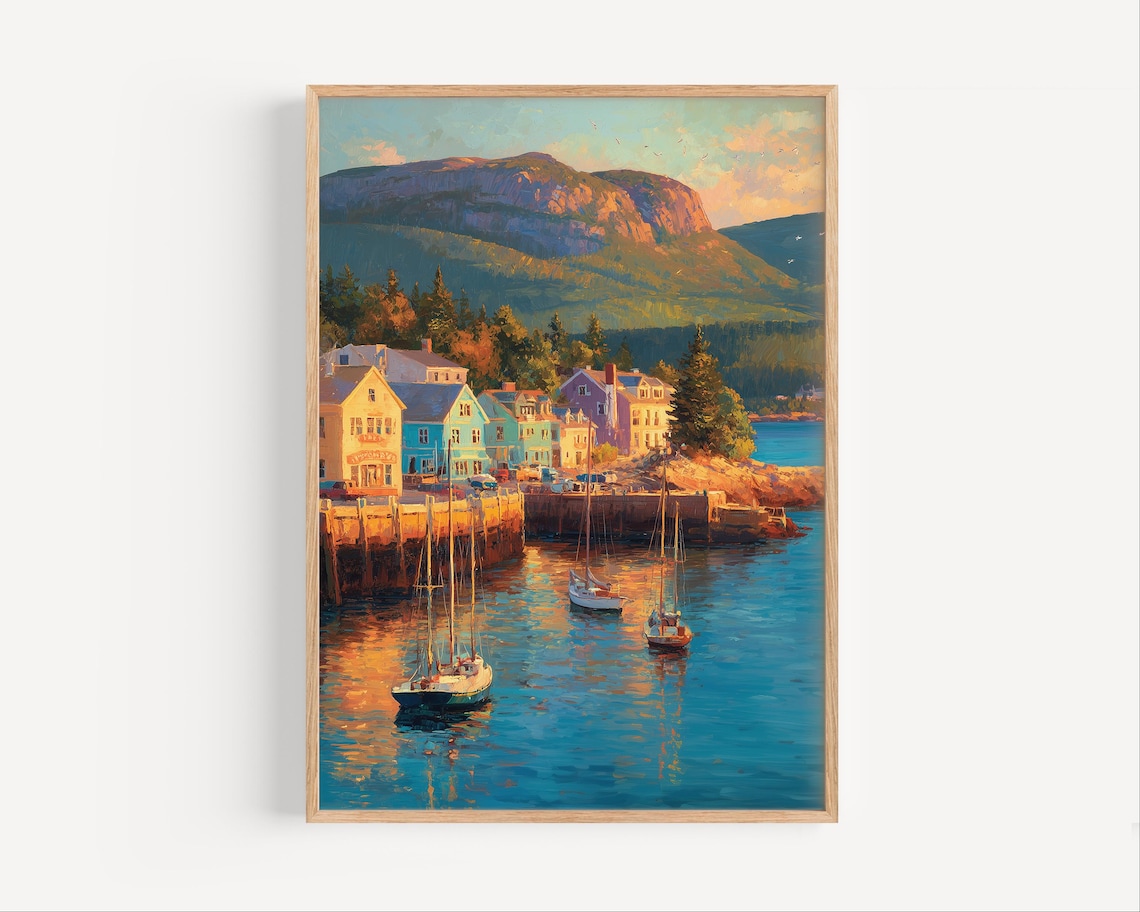Bar Harbor Maine Travel Poster, Coastal Art
