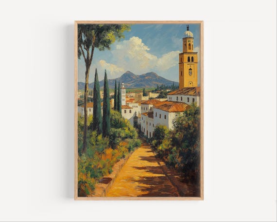 Rabat Morocco Oil Painting Africa Travel Wall Art Poster Print Or Canvas Paint Style Decor Gift