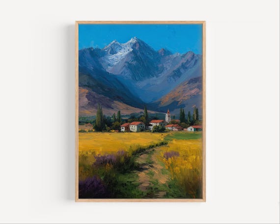 Mendoza Argentina Oil Painting Wall Art Poster Or Canvas Print Paint Style Decor Travel Gift