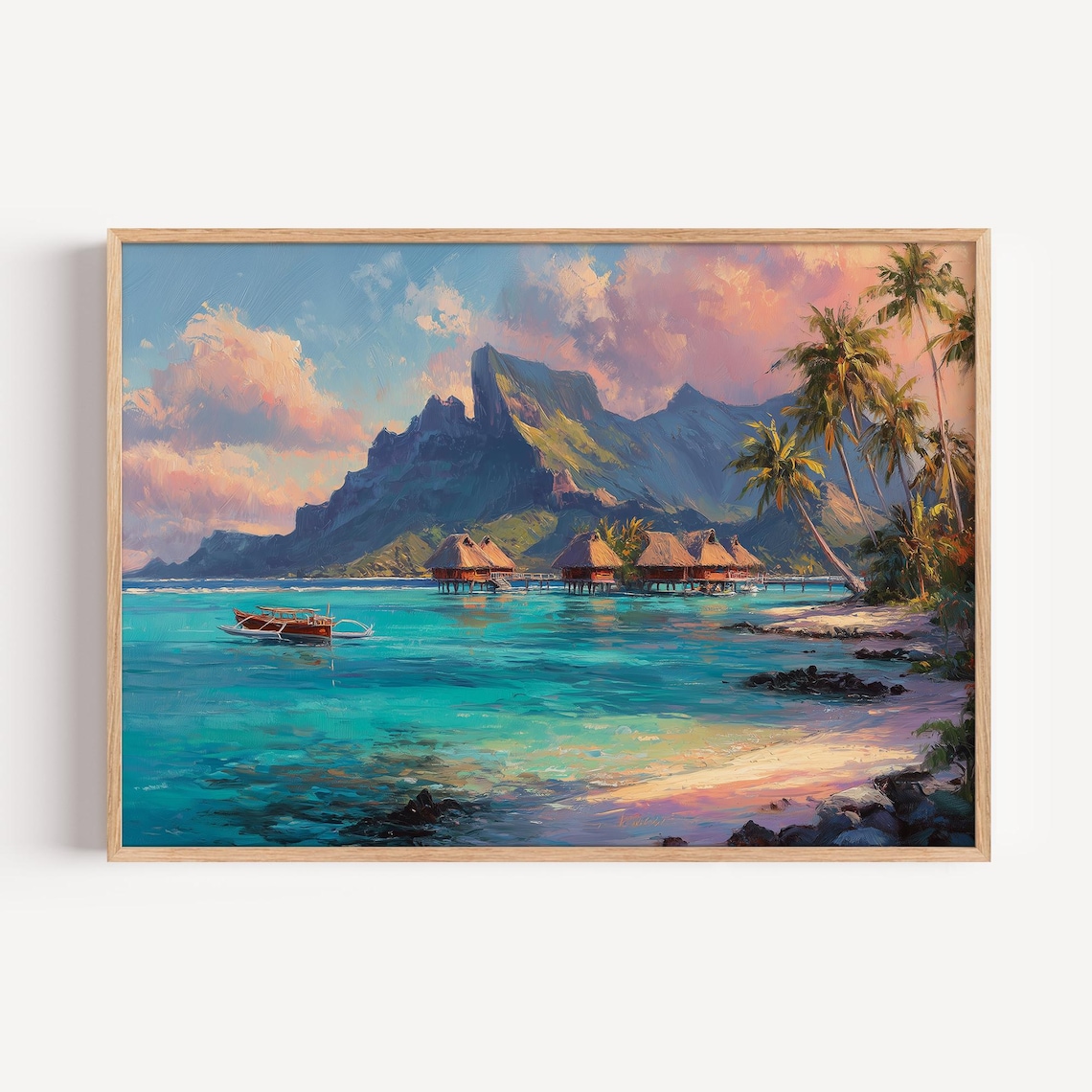French Polynesia Landscape Oil Painting Print