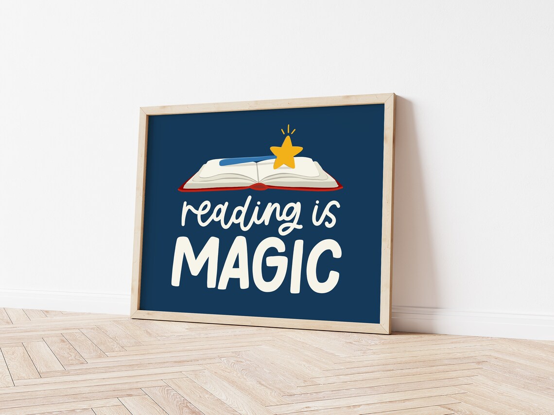 Reading Is Magic Print, Cute Fall Halloween Art Print - Image 2