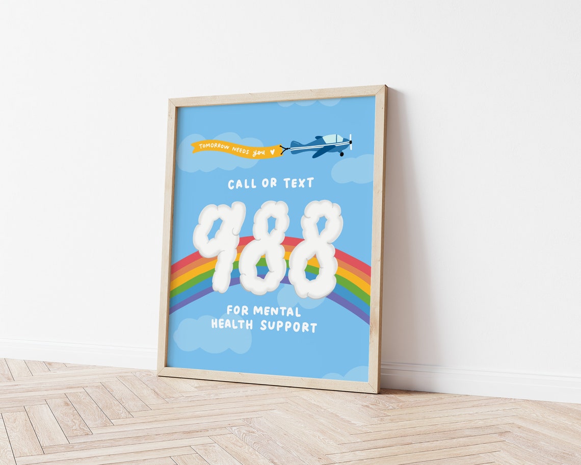 Tomorrow Needs You 988, Mental Health Awareness Poster - Image 2