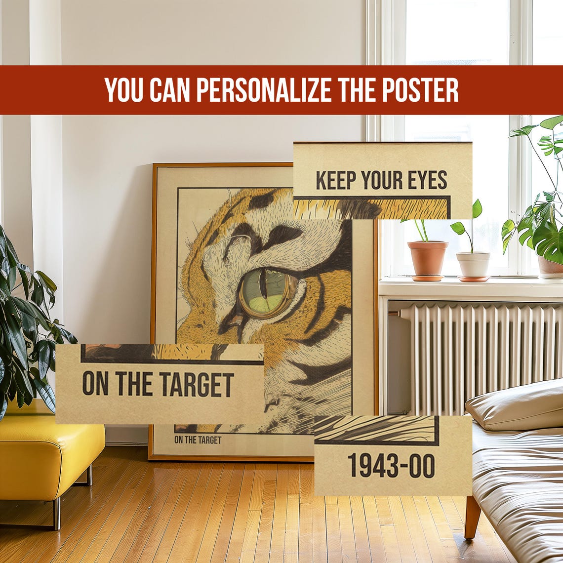 Keep Your Eyes On The Target Tiger Eye Vintage 1943 Art Poster - Image 4