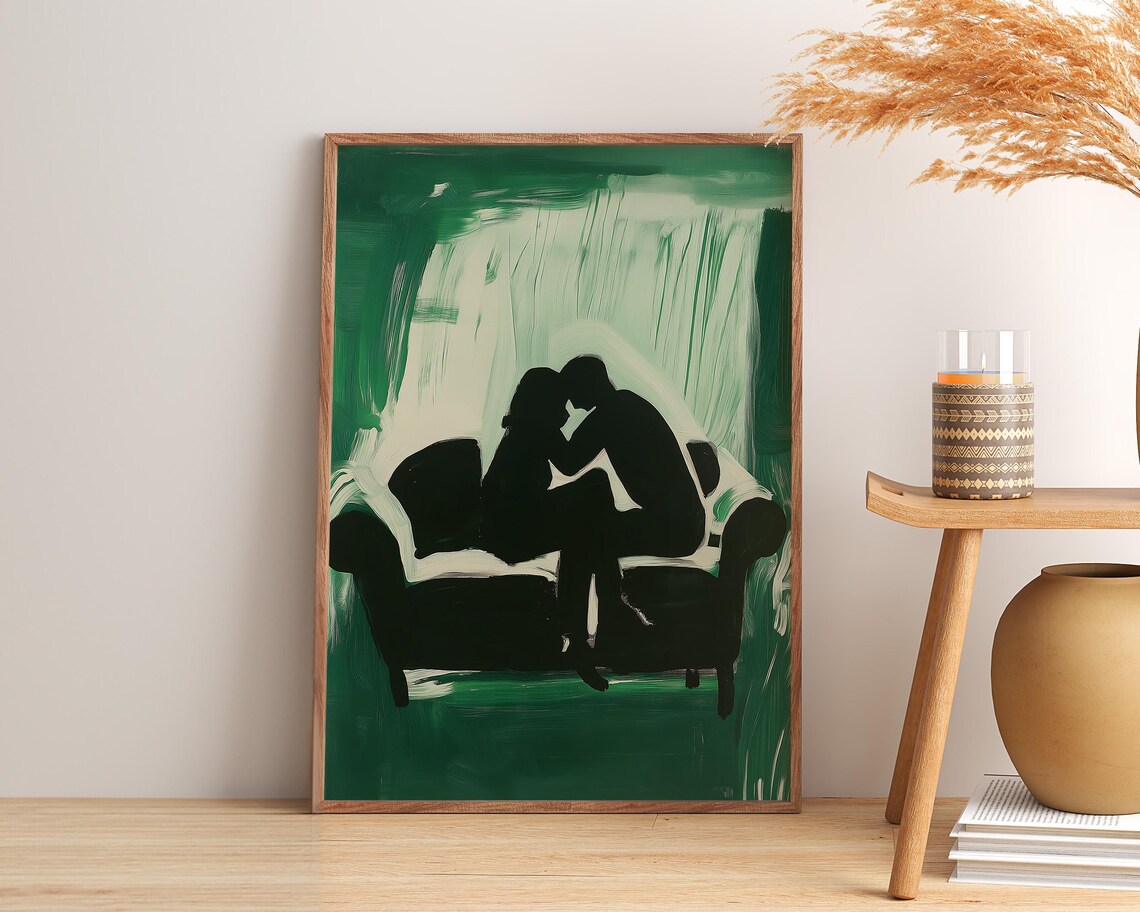 Romantic Couple Abstract People, Contemporary Artwork - Image 3