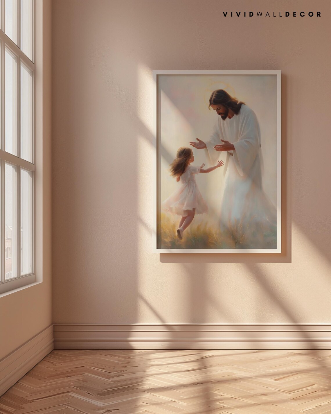 Jesus Reaching Out to a Little Girl in Radiant White Light Poster - Image 4