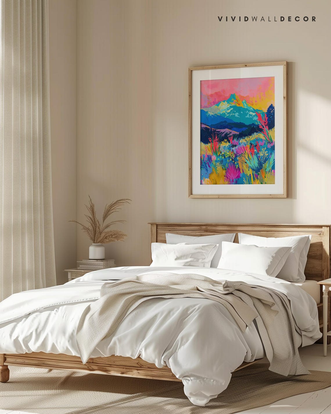Colorful Mountain Meadow Wildflower Rainbow Landscape Wall Poster - Image 4