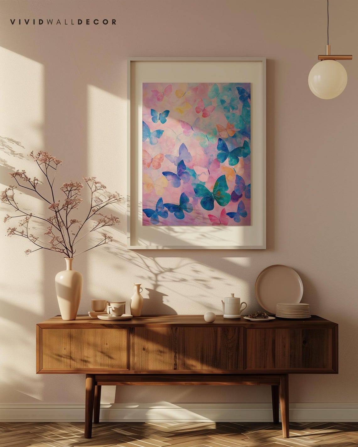 Pastel Watercolor Butterflies Dreamy Romantic Nature Art Poster - Image 4