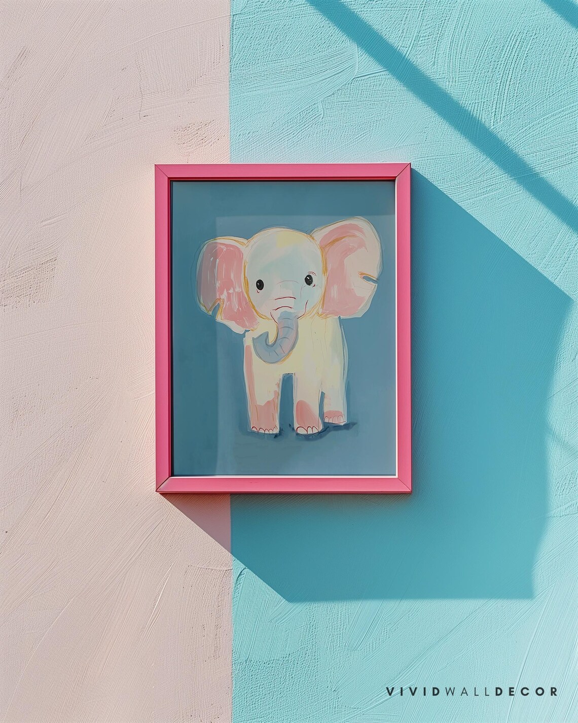 Baby Elephant Nursery Art Print, Whimsical Pastel - Image 2