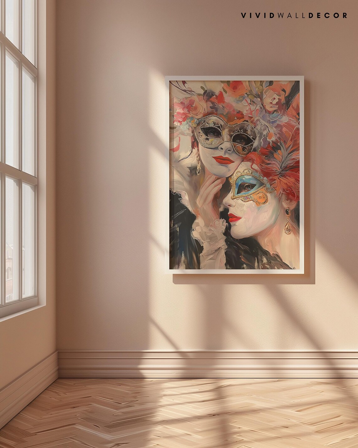 Venetian Carnival Masks Baroque Oil Painting Masquerade Poster - Image 2