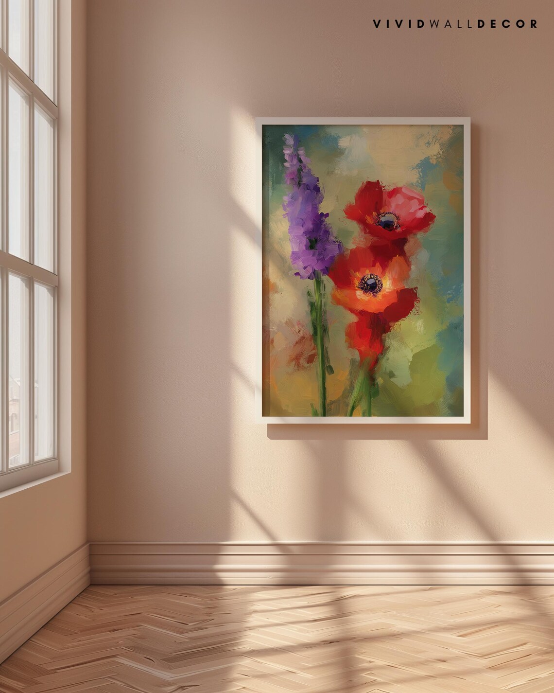 Vibrant Red Poppy Impressionist Floral Garden Painting Poster - Image 4