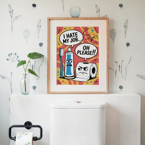 Funny Bathroom Wall Art Toilet Humor Decor For Restroom Fun Print Sign Quirky Gift Home Or Office