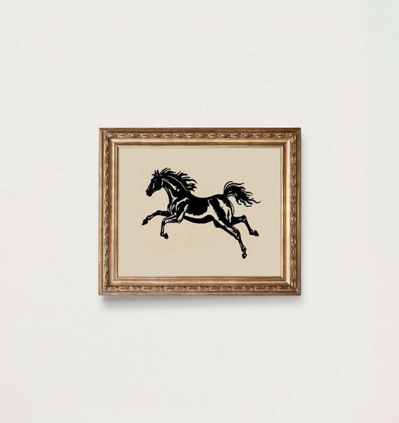 Vintage Western Horse Poster, Rustic Home Decor