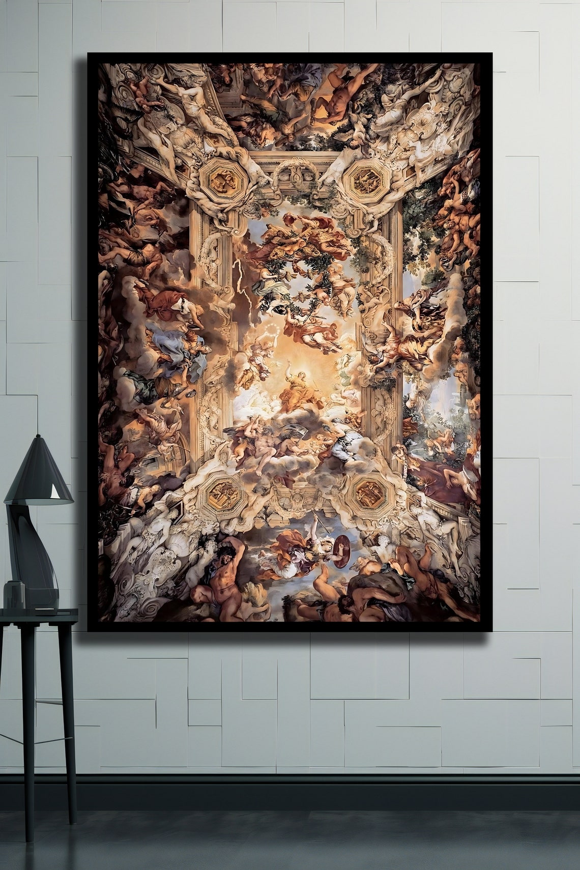 Sistine Chapel Ceiling Painting Michelangelo Wall Art Framed Dark Renaissance Art Large Wall Art Home Gift - Image 2